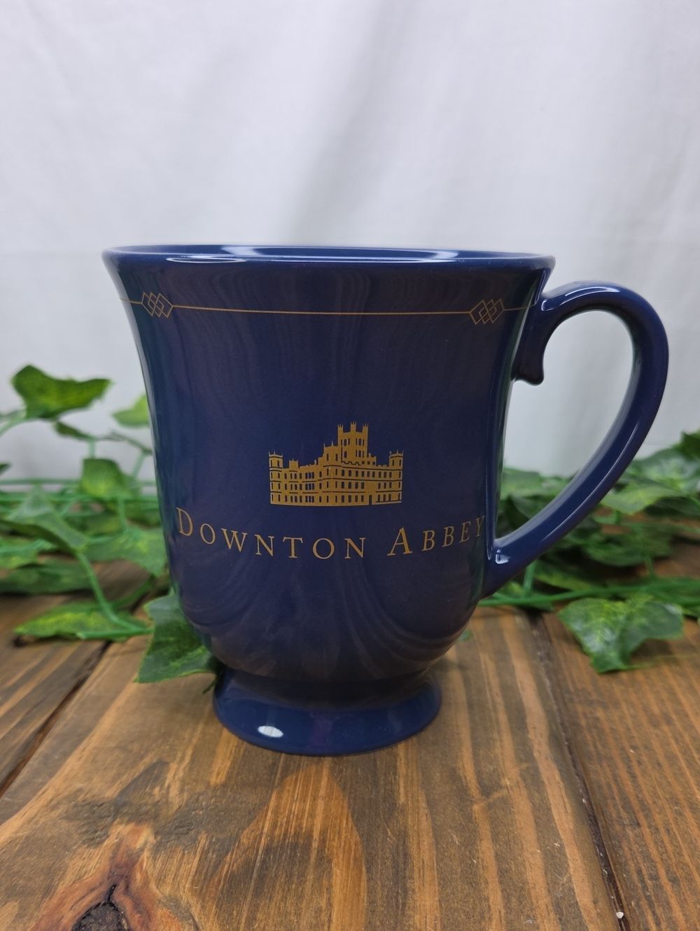 Downton Abbey. Beautiful Navy Ceramic Mug with Gold Accent. EUC